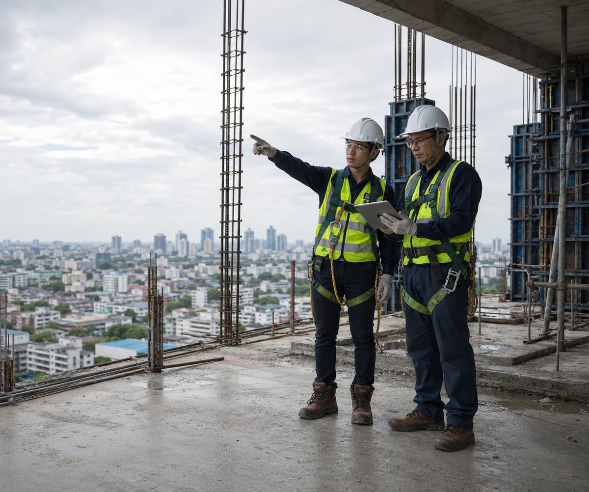 NOVA TERRA engineers inspecting work on site